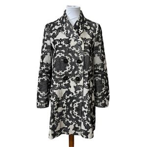 Anthropologie Leifnotes Women Vintage Vibes Hesa Damask Corduroy Pea Coat Size 4
